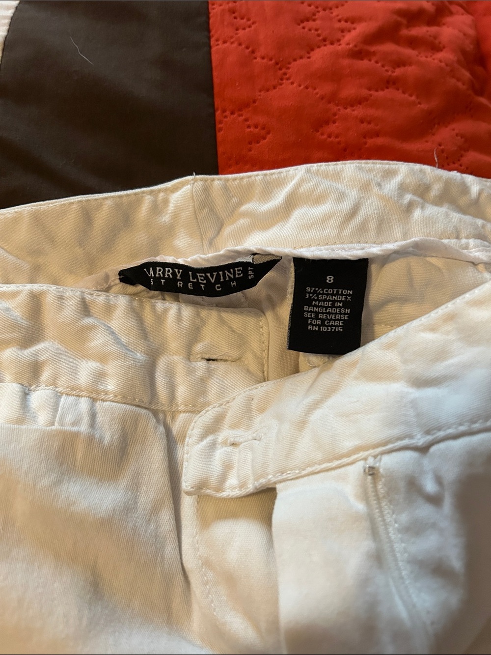 Larry Levine White Stretch Pants